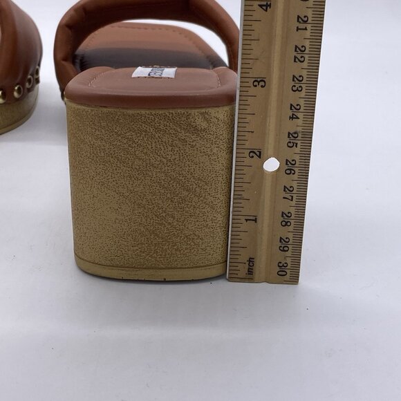 Steve Madden Chana Studded Wood Heel Sandals Size 9 Open Toe Clog Platform Slide - Picture 12 of 12